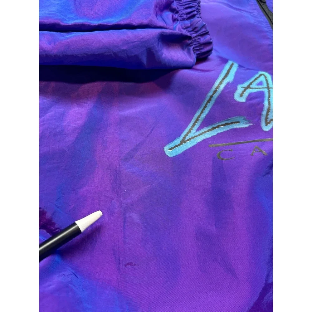 90s Surf Style Windbreaker USA OS Purple La Jolla California 1/4 Zip Retro